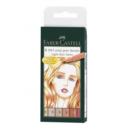 Pochette 6 Feutres Pitt Couleurs Chair - B Faber Castell