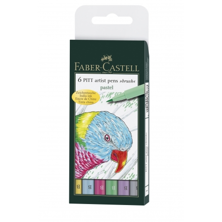 Pochette 6 Feutres Pitt Couleurs Pastel - B Faber Castell