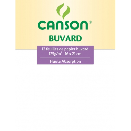 Pochette Buvard Canson® blanc 125g 12F 16 x 21 cm