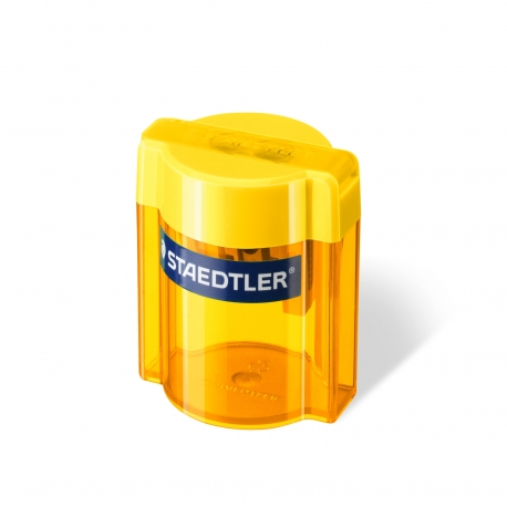 STAEDTLER® 513 - Taille-crayon plastique 2 usages avec réservoir transparent couleurs assorties
