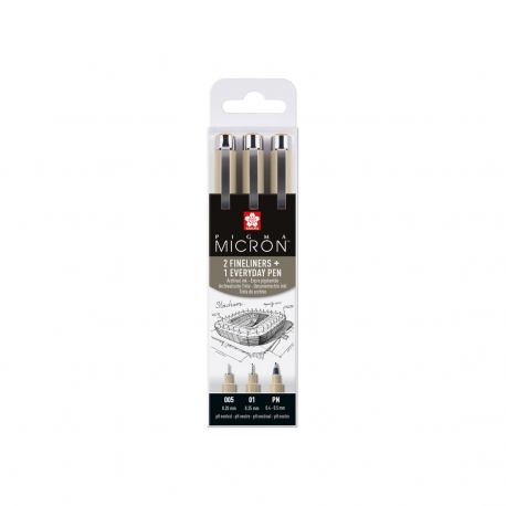 Set 3 Pigma Micron assortiment urbain