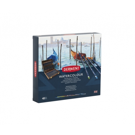 DERWENT - WATERCOLOUR - coffret bois crayons couleur aquarellables
