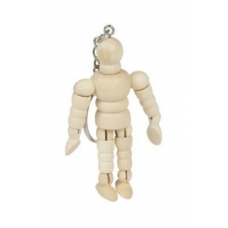 Mannequin bois porte-clef 6,5cm