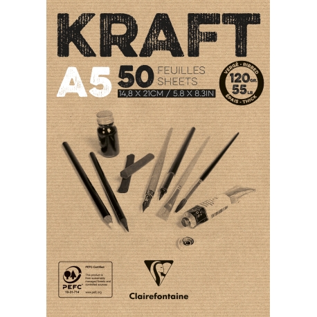 Bloc 50F kraft Brun Vergé 120g