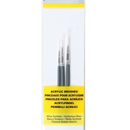 Set Foundation Pinceaux Acrylique X3 Manche Court Rond 1/3/5