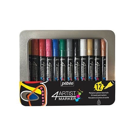 Boite Metal 4Artist Marker 12 Marqueurs 4 mm