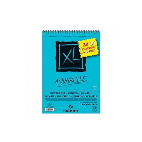 Album Spiral 20 Feuilles XL® Aquarelle A5 300G Grain Fin Blanc Dont 3 Offertes