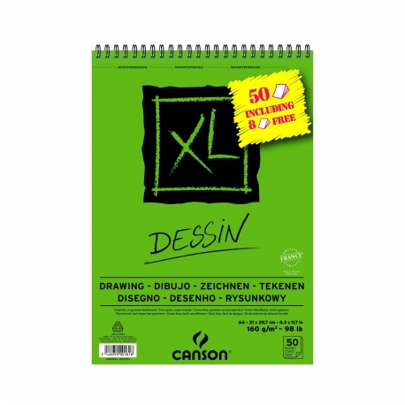 Album Spiral 50 Feuilles XL® Dessin A4 160G Dont 8 Feuilles Offertes