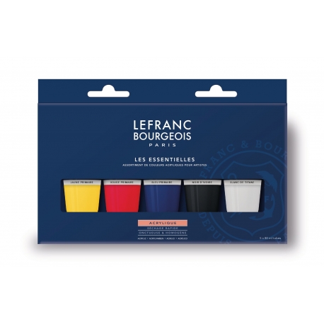 Acrylique Fine Lefranc Bourgeois set 5 x 80 ml - Les Essentielles