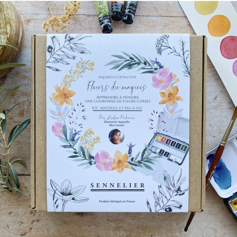 Kit aquarelle extra-fine Sennelier "Fleurs du maquis" par Andréa Padovani