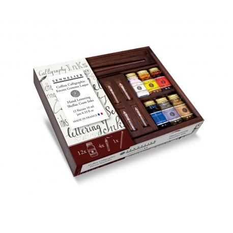 Coffret Encre 12 Flacons de 10ml et accessoires