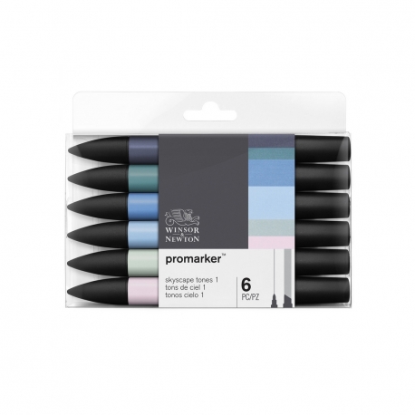 Winsor & newton promarker set 6pc tons de ciel 1