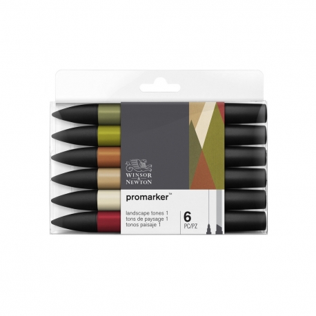 Winsor & newton promarker set 6pc tons de paysage 1