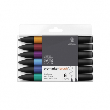 Winsor & newton promarker brush set 6pc tons riches