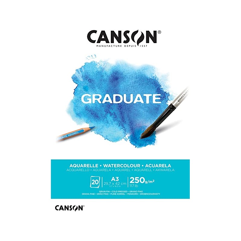 CANSON - GRADUATE- Bloc Aquarelle 250g A3