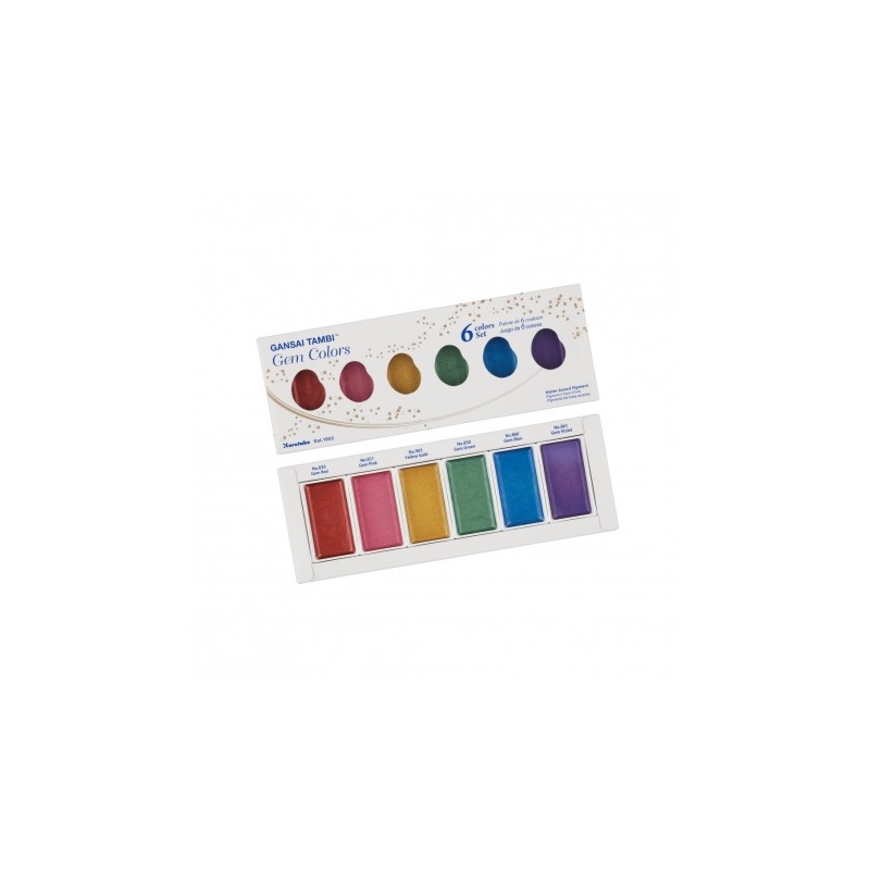 Assortiment 6 Aquarelles Gansai - Gem