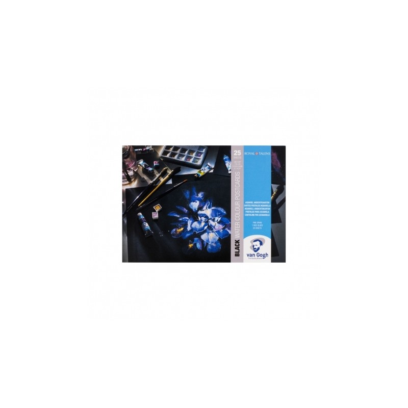 Bloc 25 cartes postales aquarelle noir