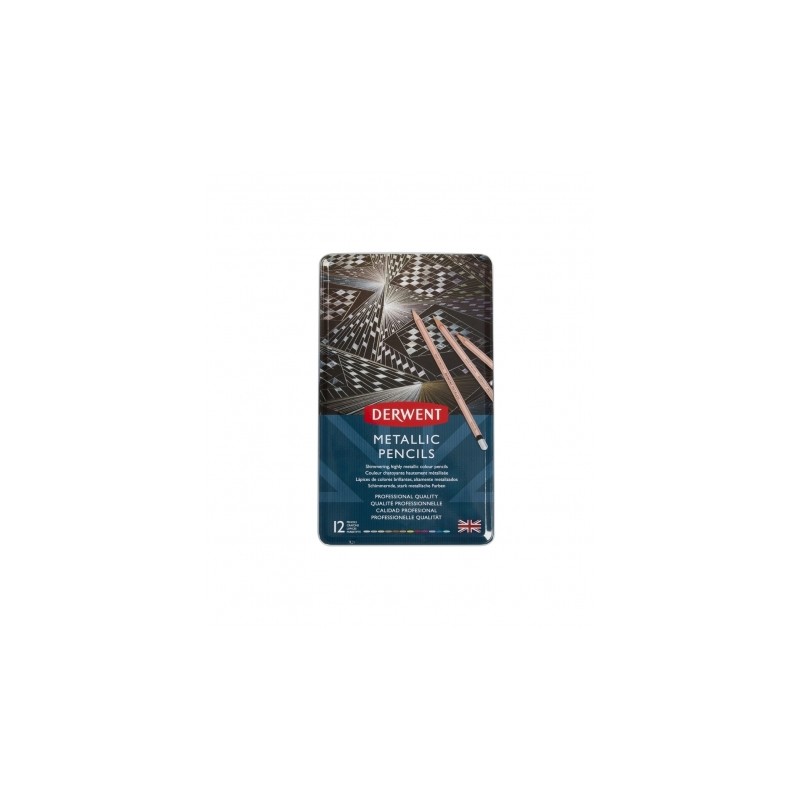 DERWENT - METALLIC - boîte métal 12 crayons