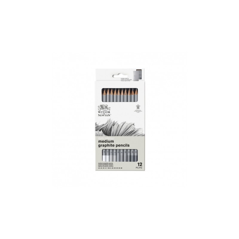 Winsor & newton collection studio crayon graphite medium x12 set
