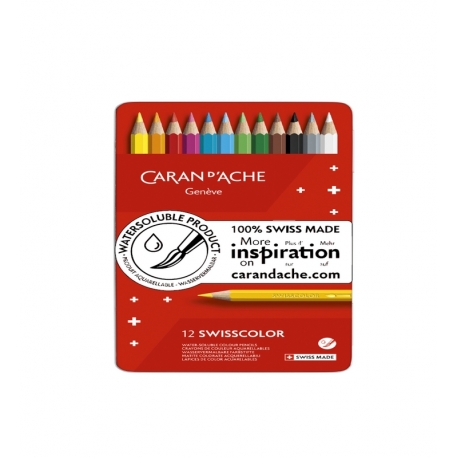 Crayons aquarelle Swisscolor Caran d'Ache Boîte métal Crayons aquarelle Swisscolor Caran d'Ache Boîte métal
